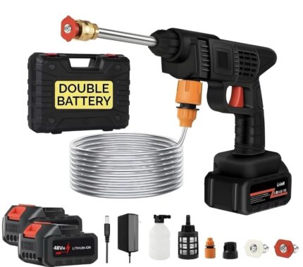 Wireless Car Washer 48V Lithium Battery x2 Portable High Pressure Washer Cleaning Water Gun