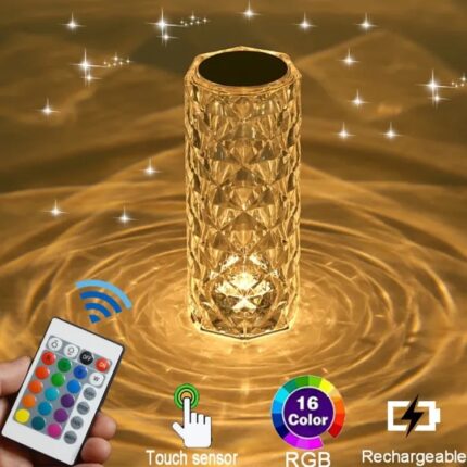 Rose Diamond Table Lamp 16 colors with remote USB Charging Touch Lamp Atmosphere Making Lamp 03 Colors Touch Control